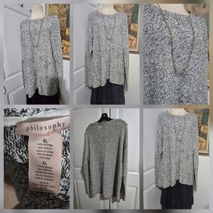 Philosophy Women's Black and White Knit Sweater - XL